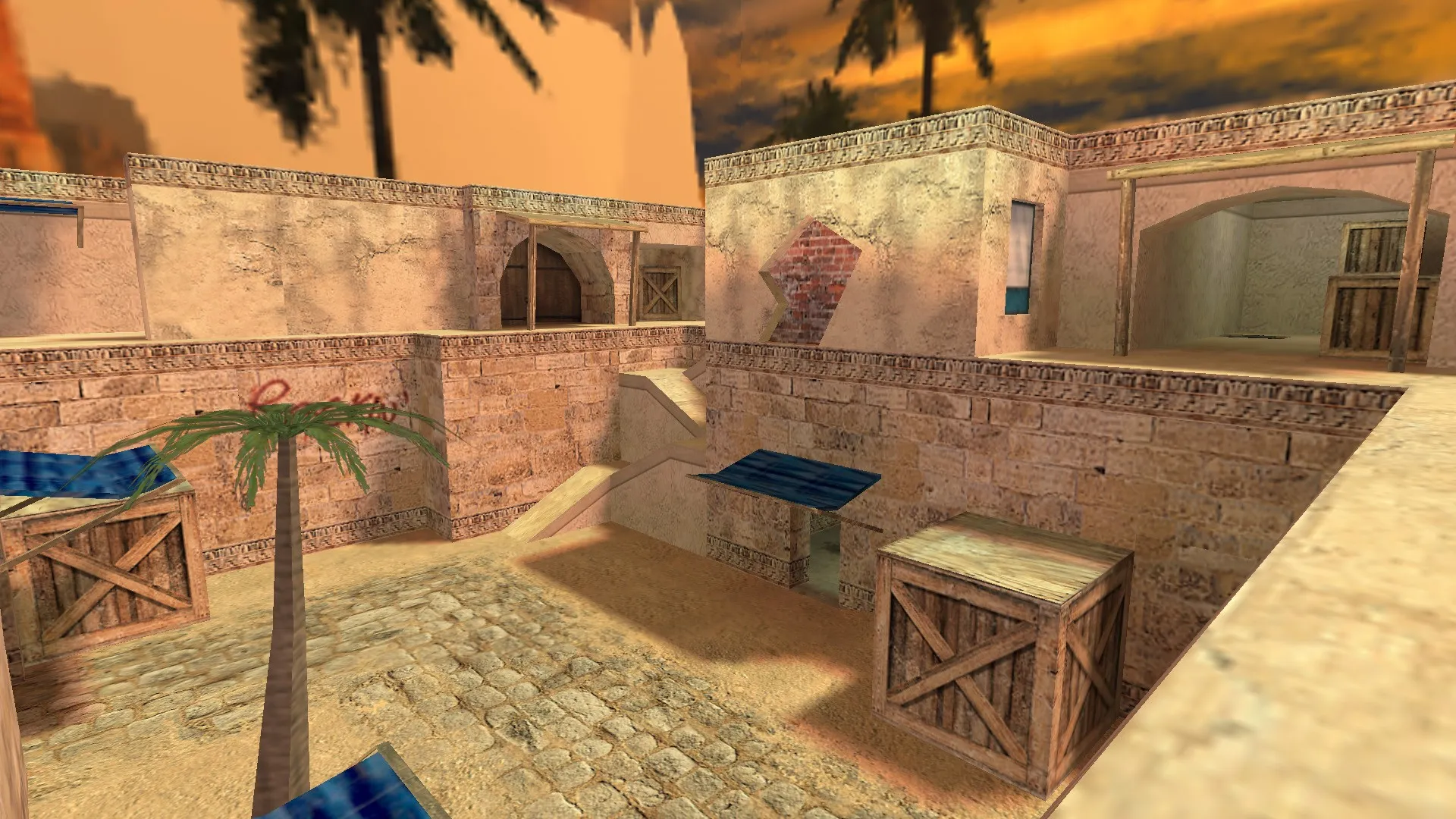 Скачать de_heat для CS 1.6: тактика за теров и кт, точки контроля, .nav и оптимизация карты - Скриншот