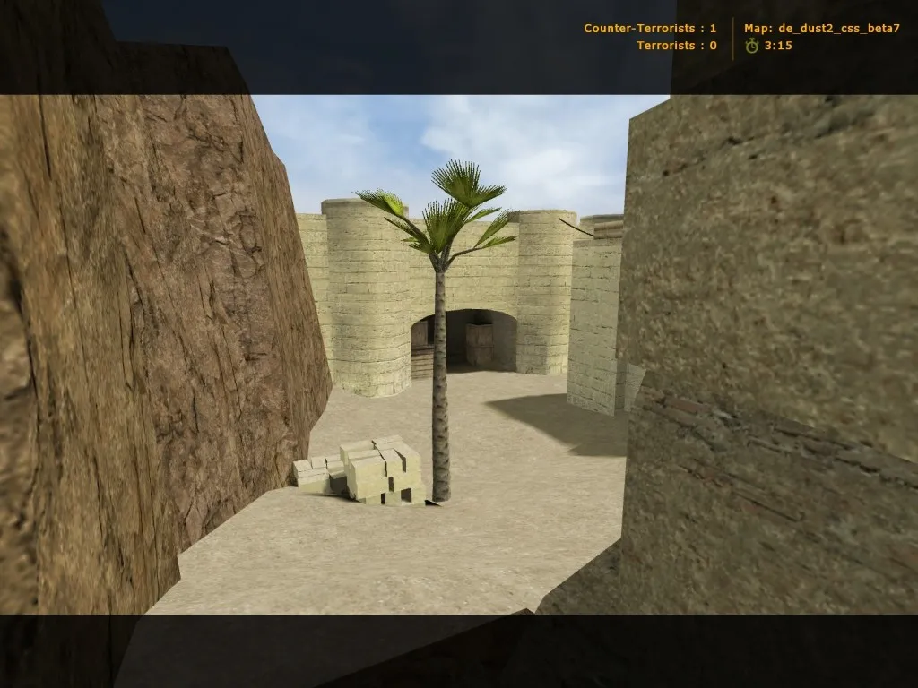 Скачать de_dust2_css_beta7 для CS 1.6: баланс сторон, точки, .nav и оптимизация wpoly/epoly - Скриншот