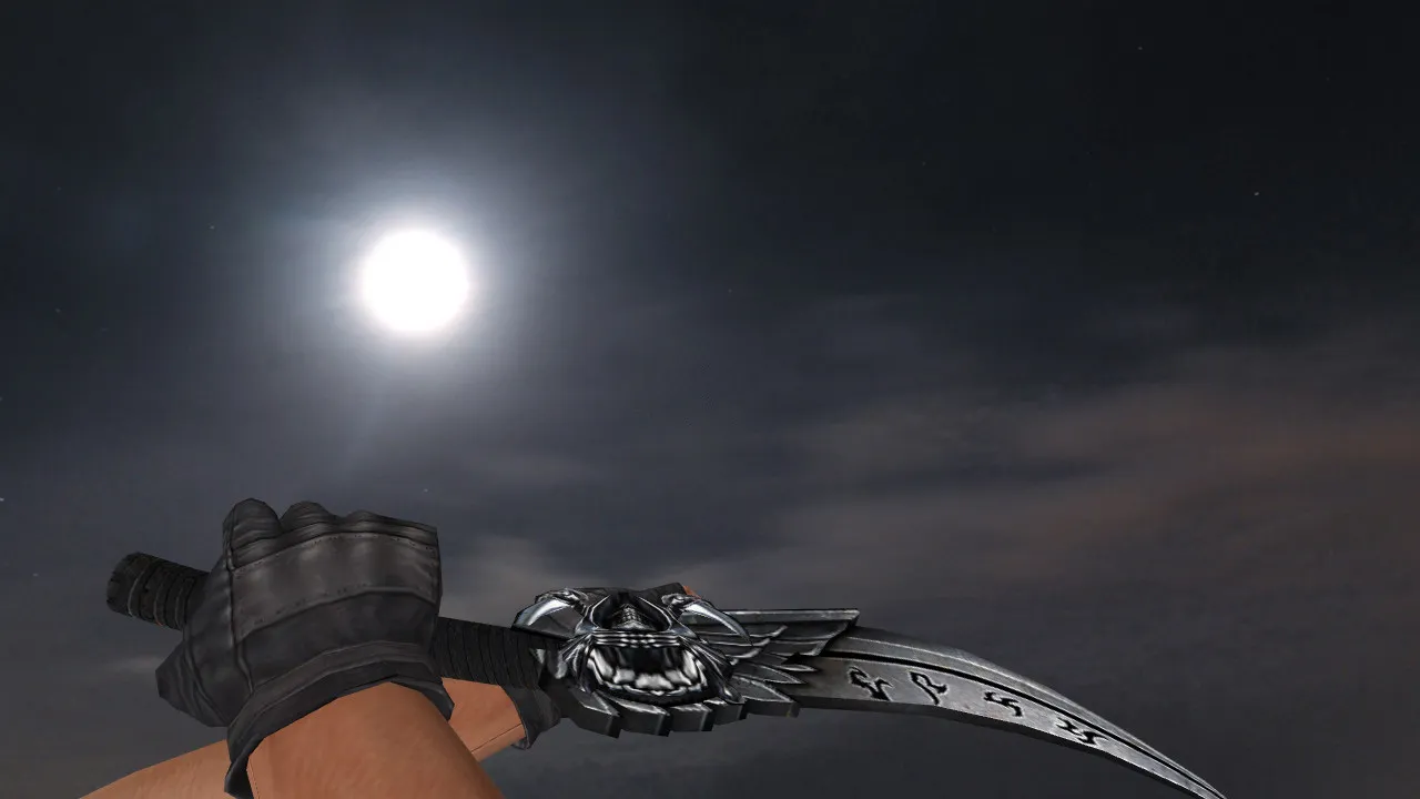 Скачать Модель ножа Combat Thanatos для CS 1.6: v_, p_, w_ модели, звук, анимация осмотра и качество текстур - Скриншот
