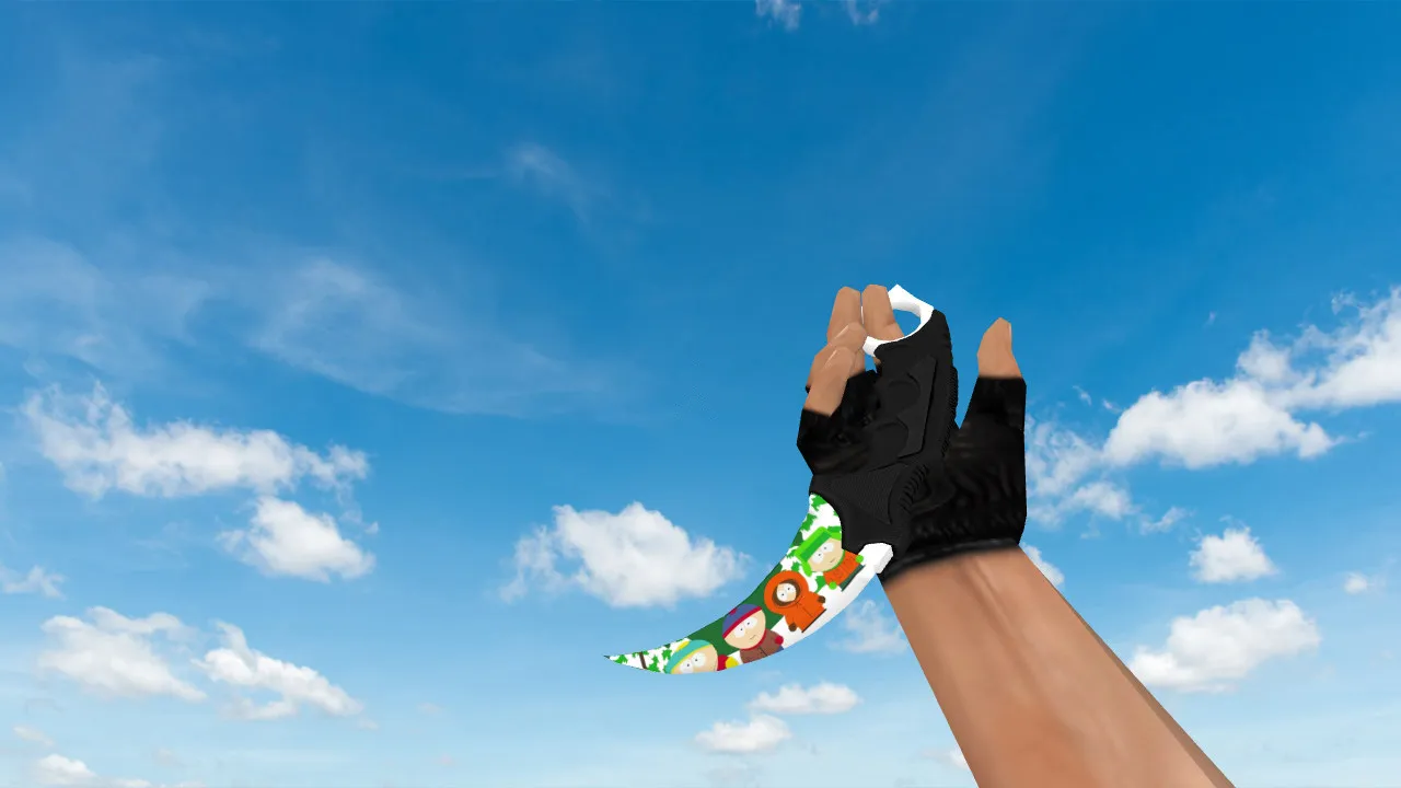 Скачать Модель ножа «Karambit South Park» для CS 1.6: v_model p_model w_model, звуки, анимация осмотра - Скриншот