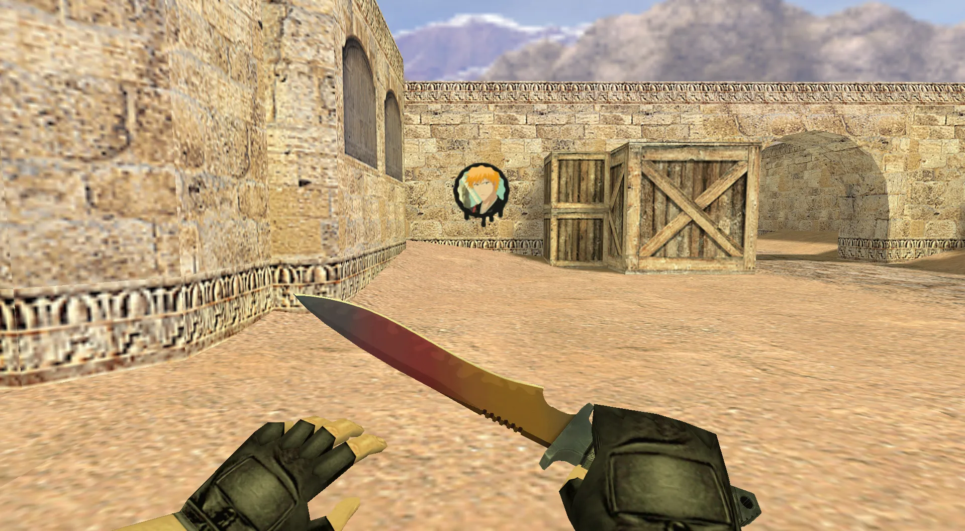 Скачать Граффити «Ичиго Куросаки» для CS 1.6 - Аниме в игре - Скриншот