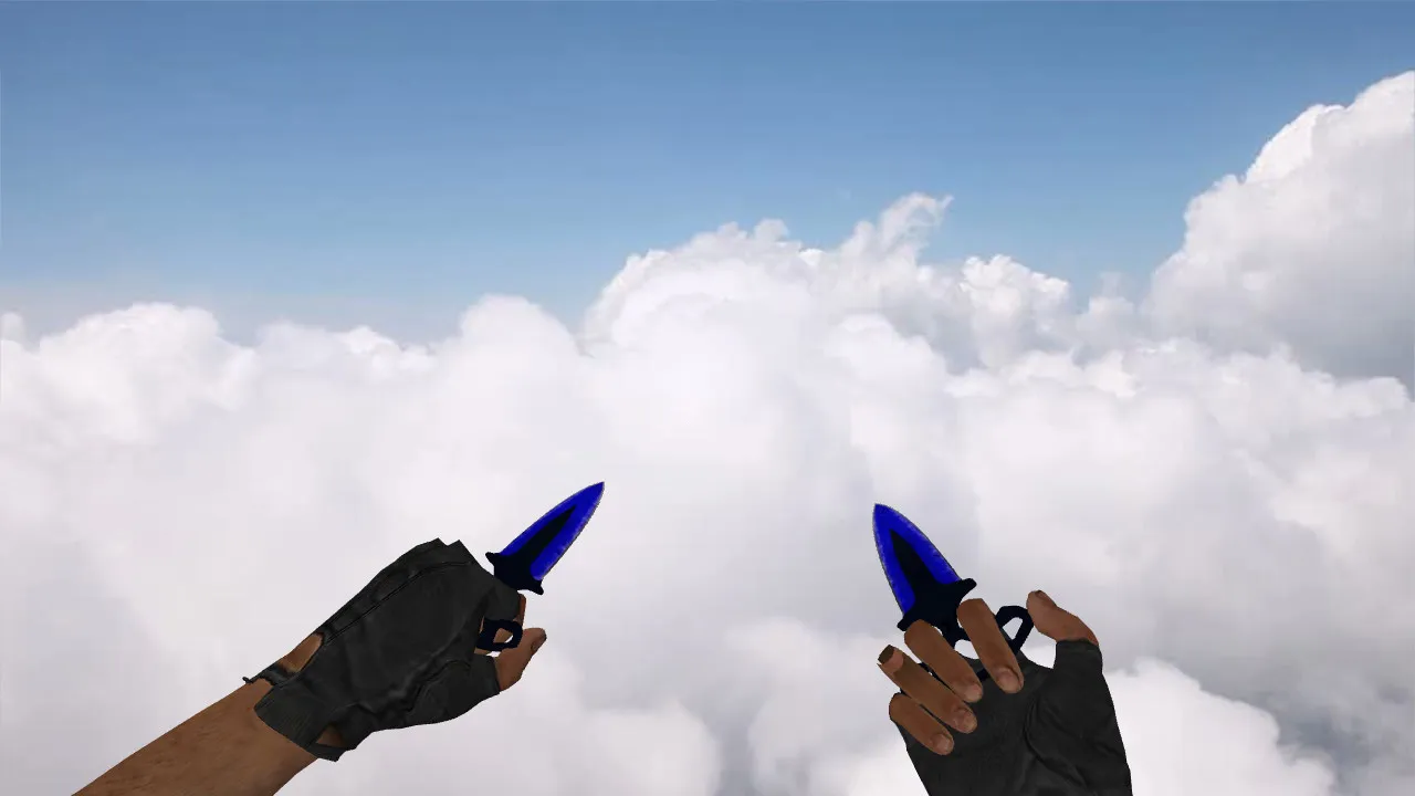 Скачать Модель ножа «Shadow Daggers Doppler Sapphire» v_ нож для CS 1.6: p_ и w_ модели, звуки, анимация осмотра, текстуры - Скриншот
