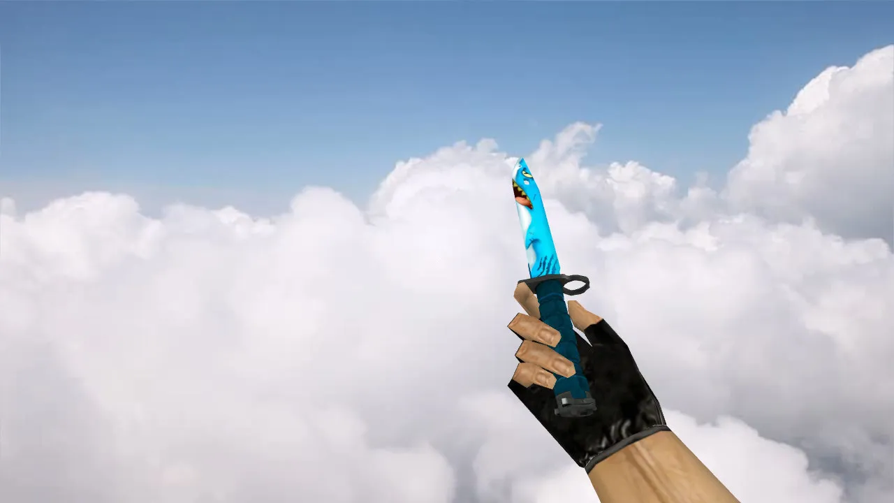 Скачать Модель ножа Bayonet Shark v_ для CS 1.6: качественные текстуры, анимация осмотра, звуки и точная модель - Скриншот