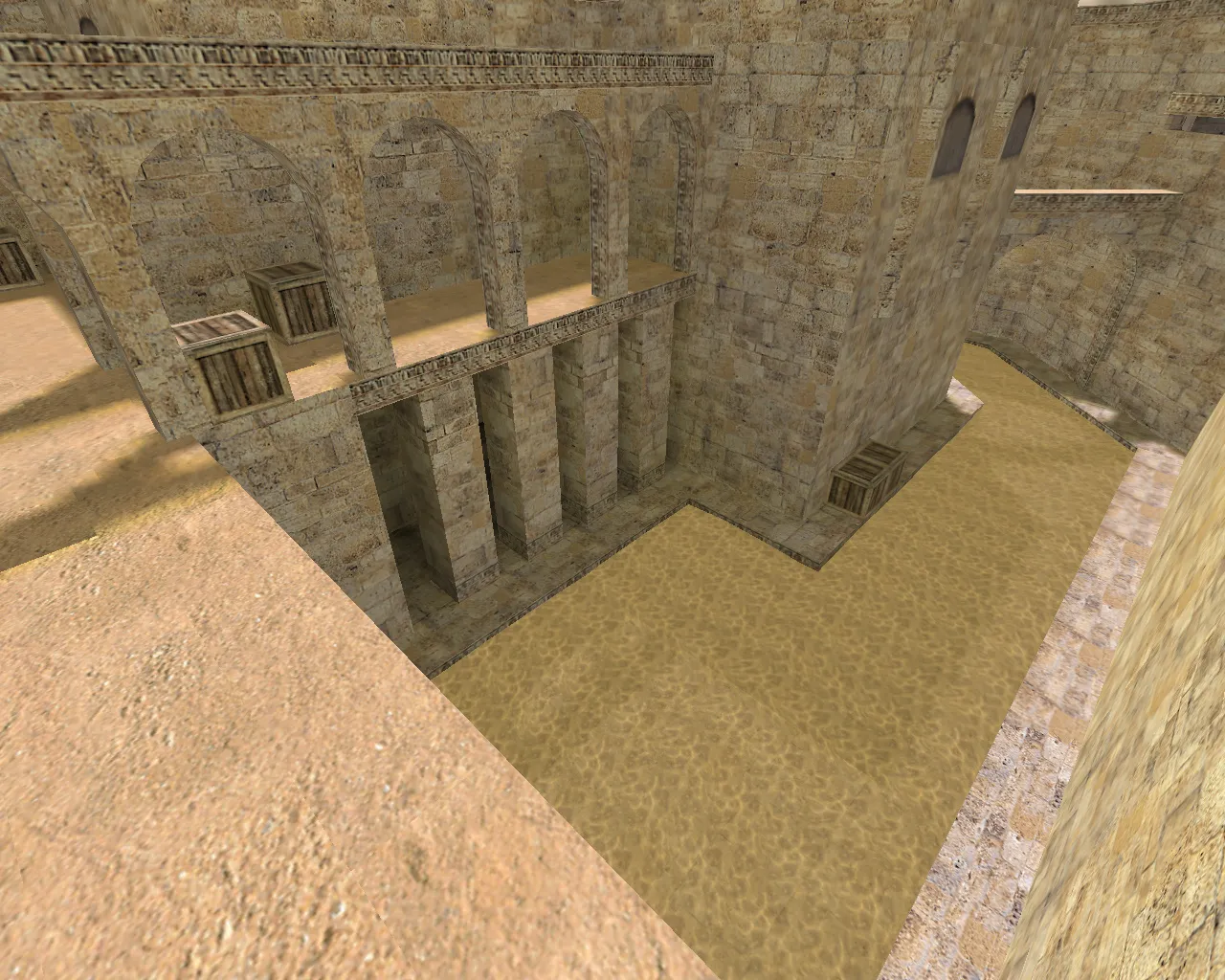 Скачать Карта de_dust2002 для CS 1.6: тактика за Т и КТ, оптимизация wpoly/epoly, боты через .nav - Скриншот