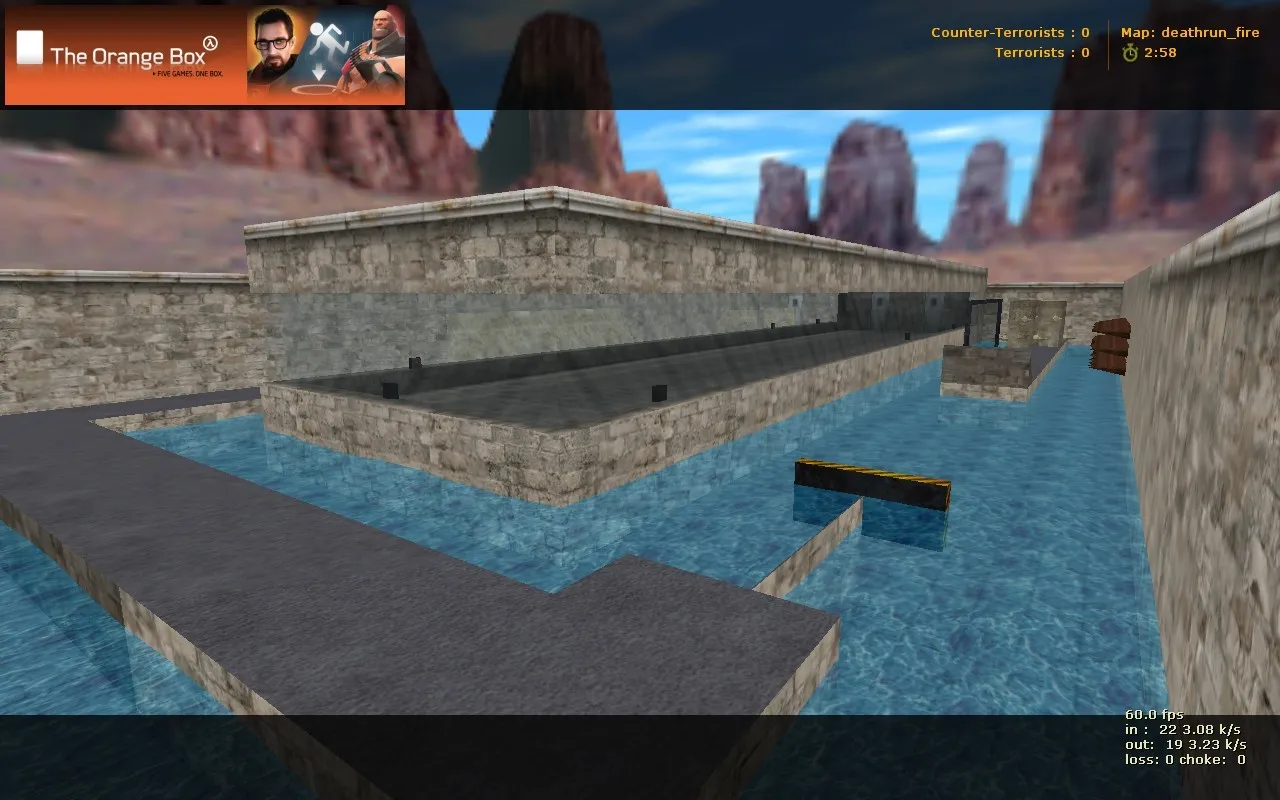 Скачать deathrun_fire для CS 1.6: карта deathrun, ловушки и раунды, баланс сторон и точки для тактики - Скриншот