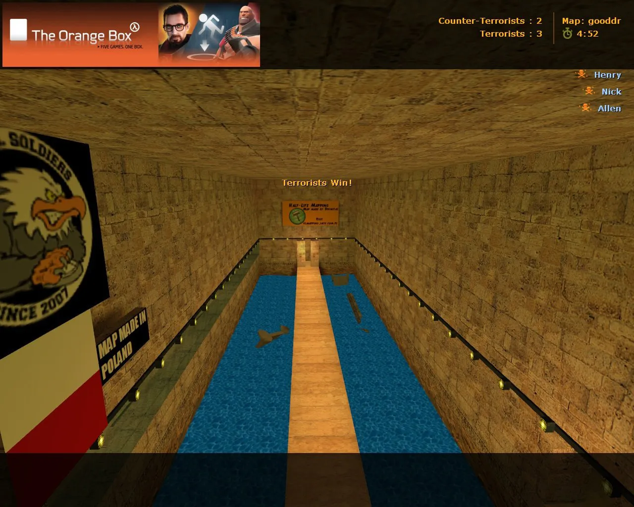 deathrun_dustdivi2_final для CS 1.6: баланс сторон, точки, .nav и оптимизация карты — скриншот 1
