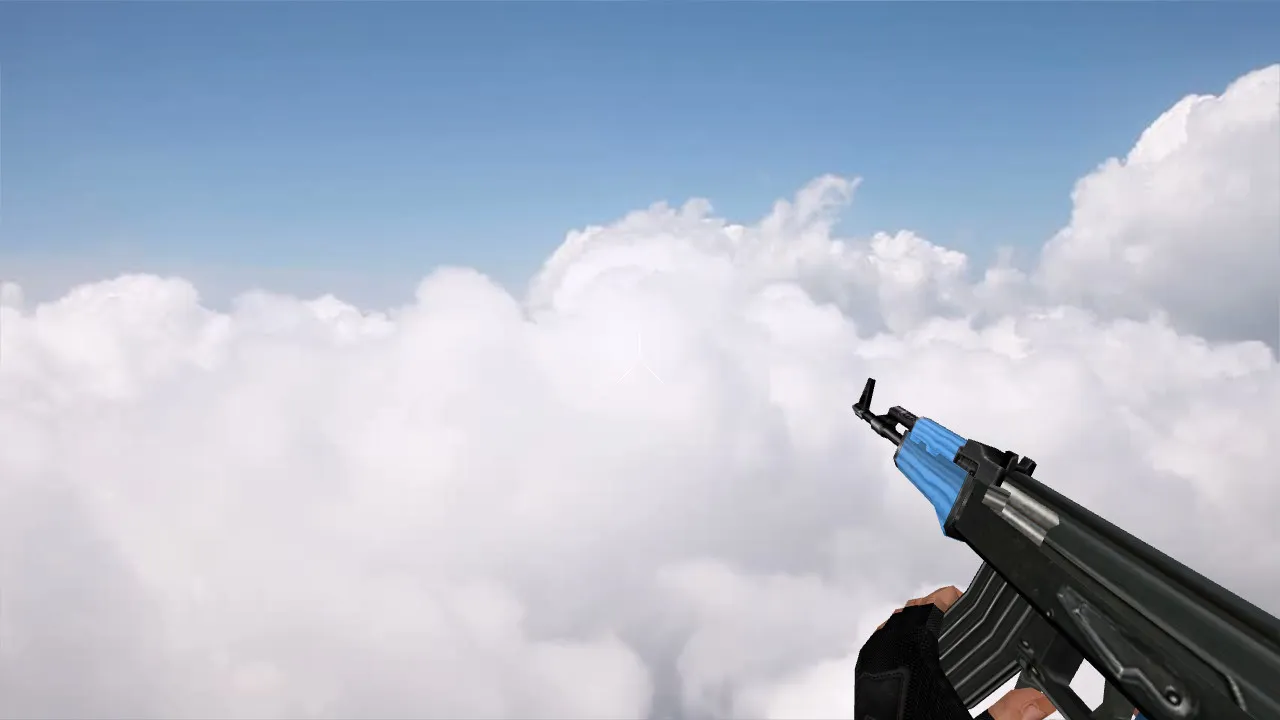 Скачать Модель v_ak47 «Default AK-47 Blue Edition» для CS 1.6: p_ и w_ модели, звуки, анимация осмотра - Скриншот