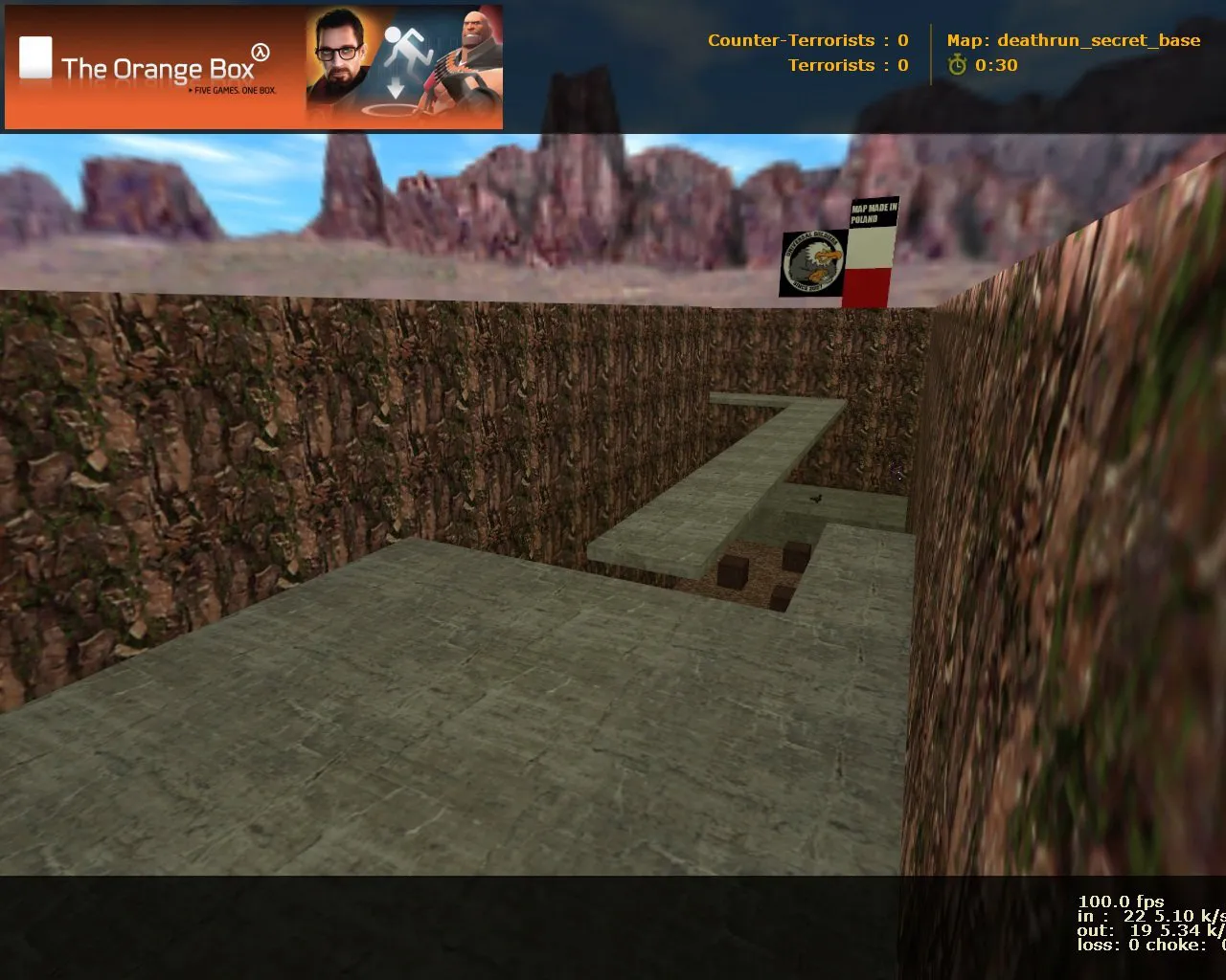 Скачать deathrun_secret_base для CS 1.6: секретная база, раунды на ловушки и тактика для CT/T - Скриншот