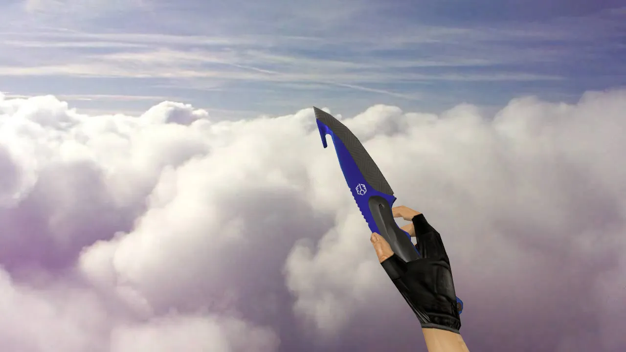 Скачать Gut Knife Automatic Blue v_ модели для CS 1.6: звуки, анимация осмотра, качество текстур и настройка под сервер - Скриншот