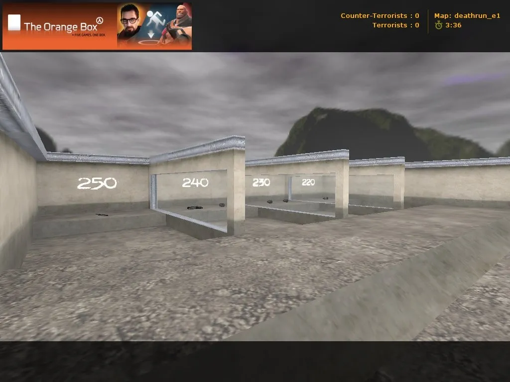 Скачать deathrun_e1 для CS 1.6: карта deathrun, точки, маршруты, .nav и оптимизация под FPS - Скриншот