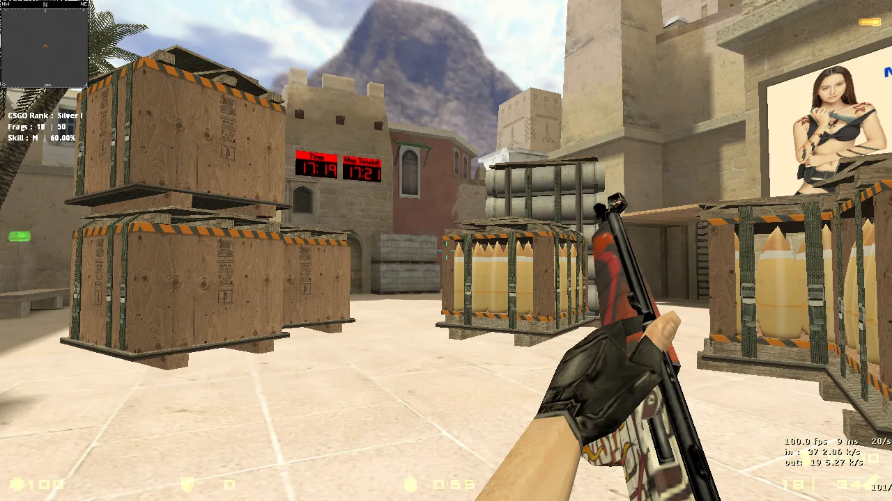 Скачать Модель MP5 Hellfire для CS 1.6 - Качественные текстуры и анимация - Скриншот