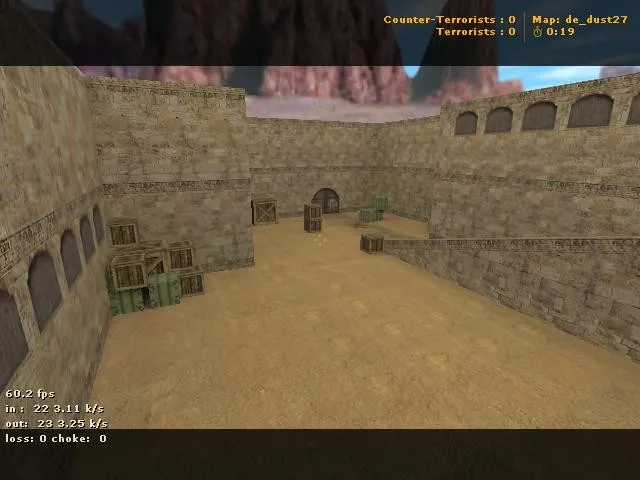 Скачать de_dust27 для CS 1.6: тактика, точки и боты (.nav), оптимизация wpoly/epoly - Скриншот
