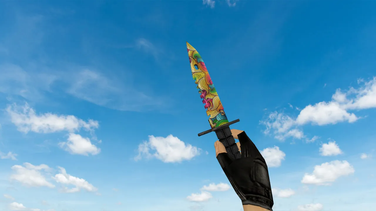 Скачать Модель ножа v_knife M9 Bayonet Nathlose для CS 1.6: p_ и w_ модели, звуки, анимация осмотра, текстуры - Скриншот