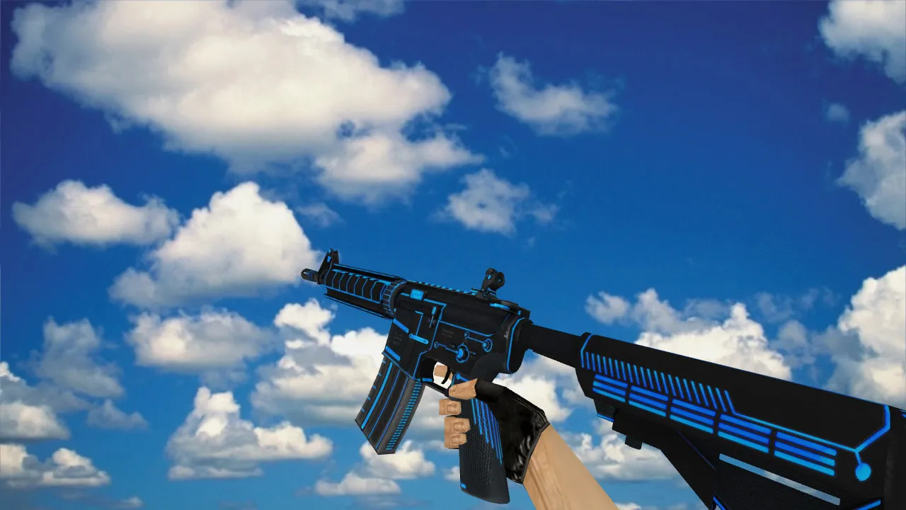 Скачать Модель «M4A4 Plasmax» v_m4a1p для CS 1.6: анимация осмотра, звуки, качество текстур - Скриншот