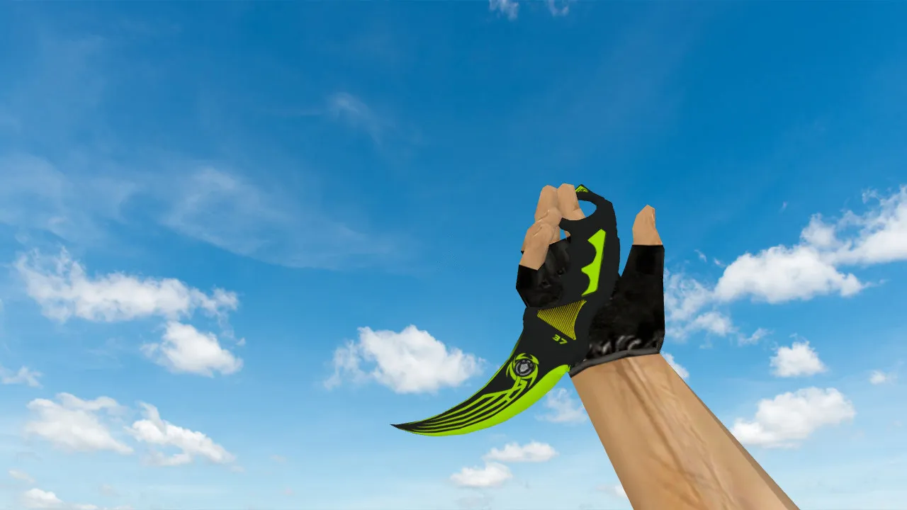 Скачать Модель ножа «Karambit Machine» для CS 1.6: v_ и p_ модели, звуки, анимация осмотра, текстуры - Скриншот