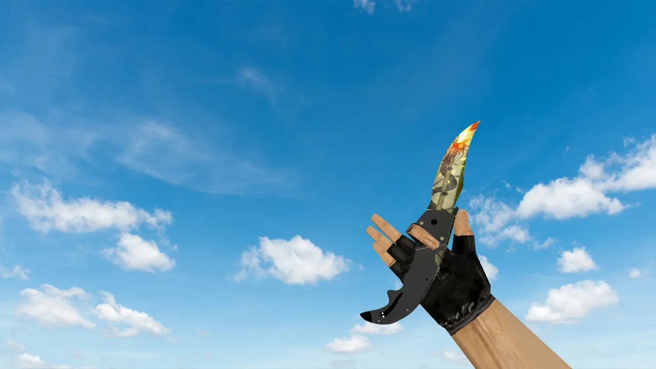 Скачать Модель ножа Falchion «История о драконе» для CS 1.6: v_ и p_ модели, звук, анимация осмотра - Скриншот