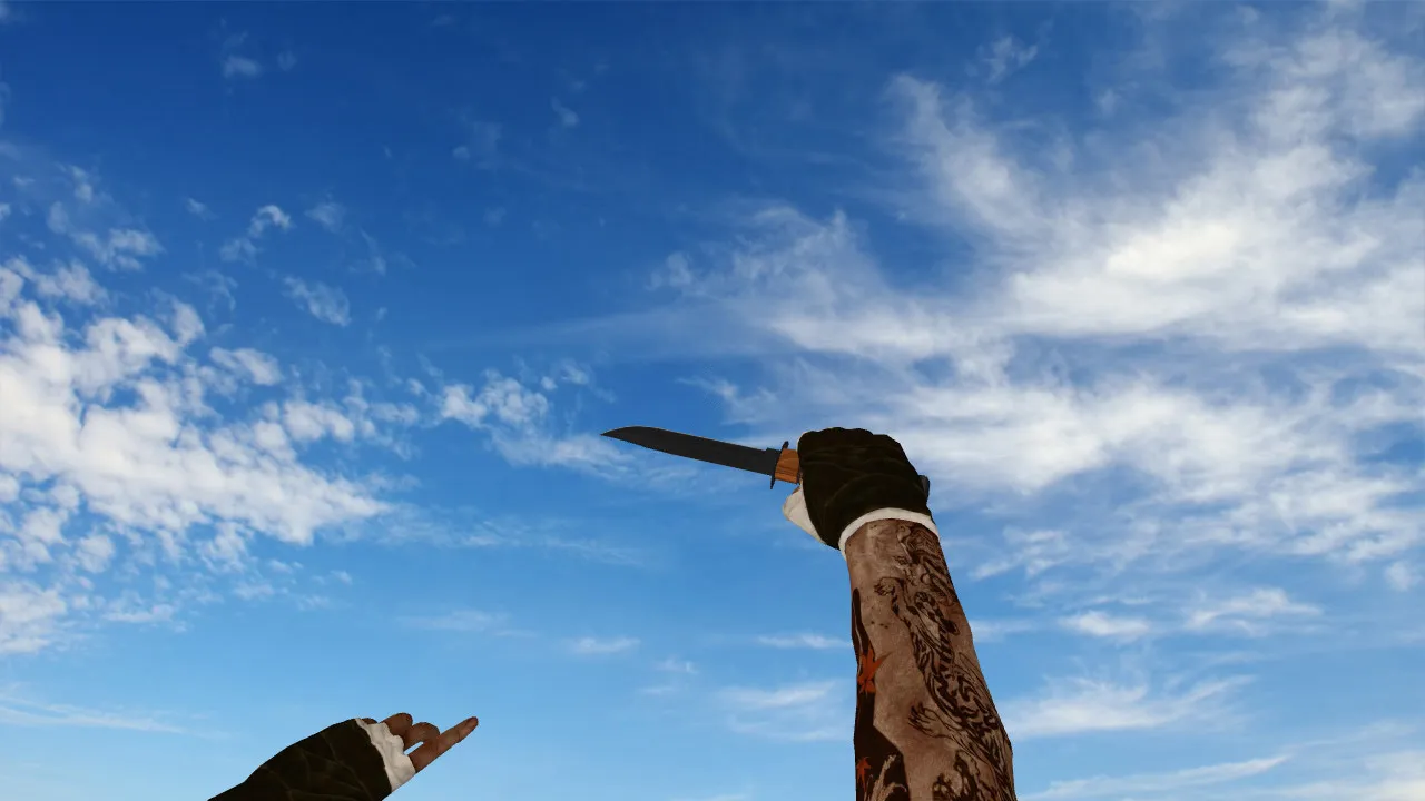 Скачать Модель ножа «ThePrince's Ka-Bar» v_ для CS 1.6: p_ и w_ модели, звуки, анимация осмотра и текстуры - Скриншот
