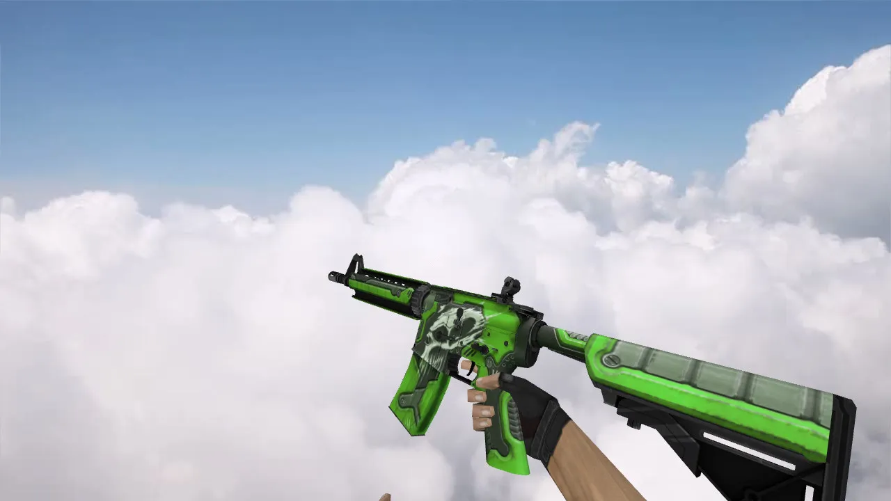 Скачать Модель M4A4 War Green v_model для CS 1.6: p_ и w_ текстуры, звук, анимация осмотра и настройка - Скриншот