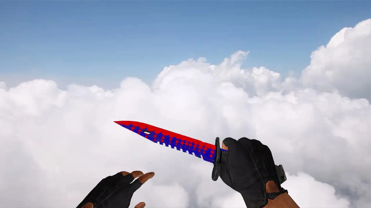 Скачать Модель ножа M9 Bayonet Red Bubbles v_ p_ w_ для CS 1.6: звуки, анимация осмотра, качество текстур - Скриншот