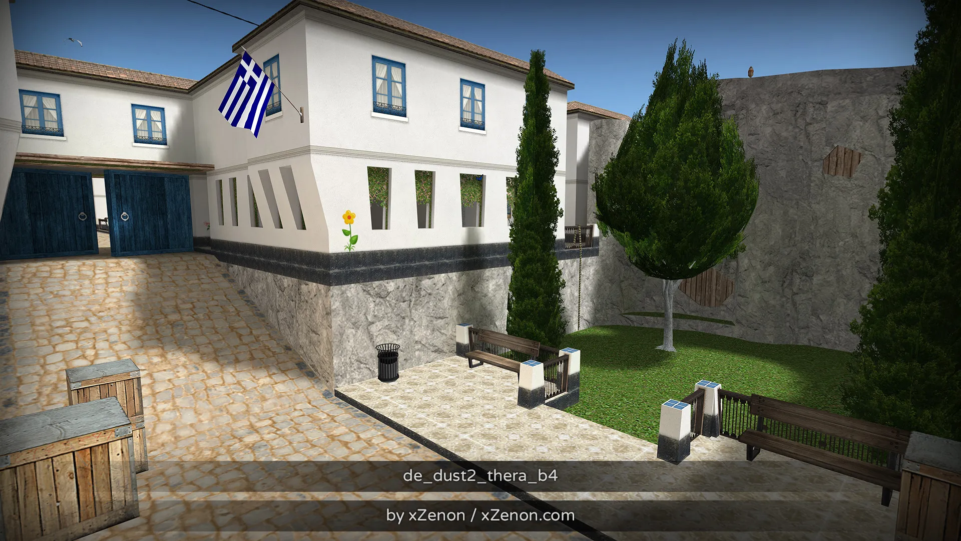 Карта de_dust2_thera_b3 для CS 1.6: тактика за CT и T, точки, маршруты, боты (.nav), оптимизация — скриншот 16