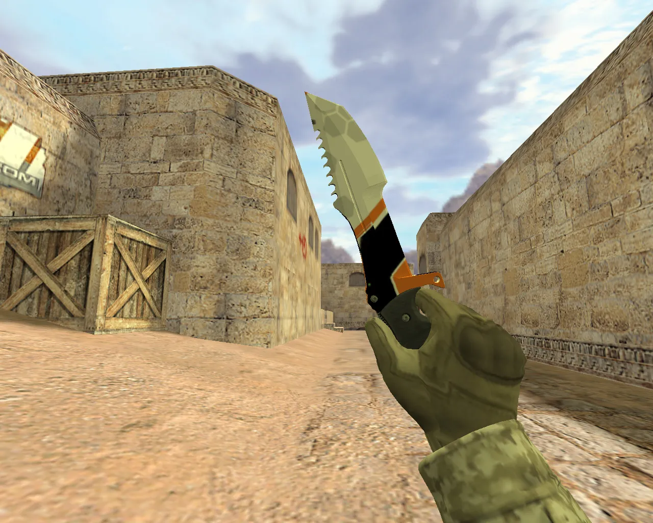 Скачать Модель «Охотничий нож Азимов» v_knife для CS 1.6: звуки, анимация осмотра, качество текстур - Скриншот
