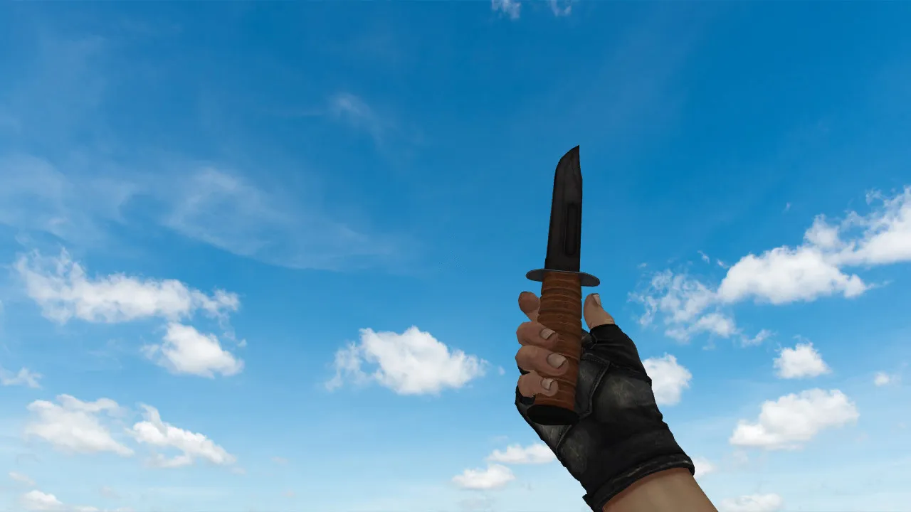 Модель ножа v_ Ka-Bar on CSGO anims для CS 1.6: p_ w_ модели, звуки, анимация осмотра и текстуры — скриншот 1