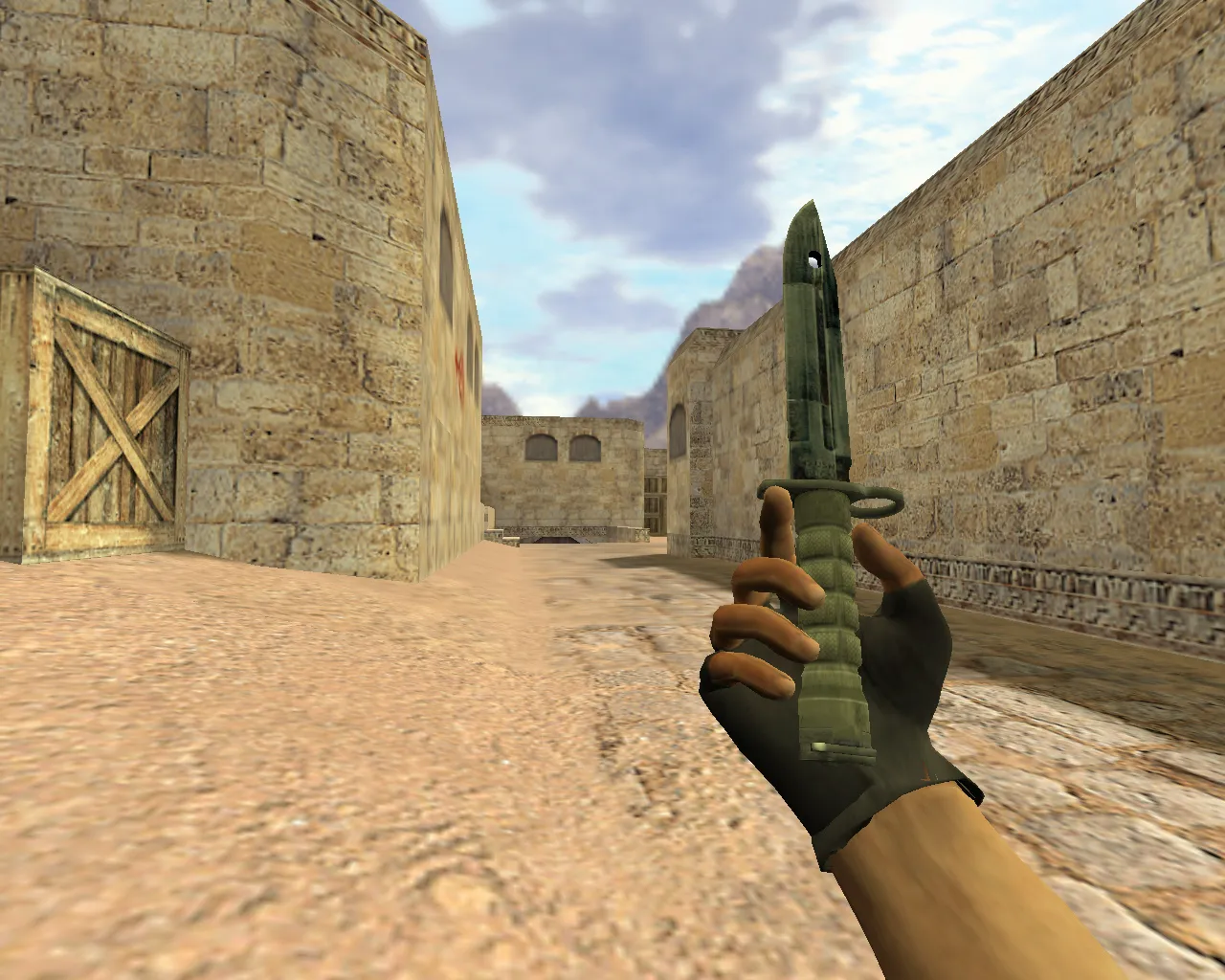 Скачать Модель «Штык-нож Дамасская сталь» v_knife для CS 1.6: p_ и w_ модели, звуки, анимация осмотра - Скриншот