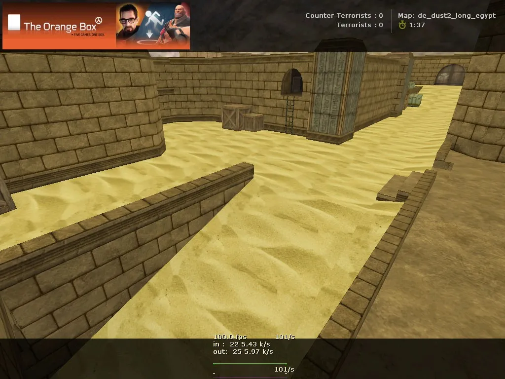 Скачать Карта de_dust2_long_egypt для CS 1.6: точки, маршруты, .nav, оптимизация wpoly/epoly - Скриншот