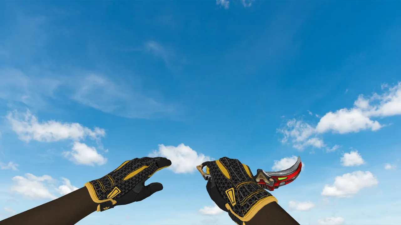 Скачать Модель ножа Karambit Cyberium для CS 1.6: v_ и w_ модели, звуки, анимация осмотра, нормальные текстуры - Скриншот
