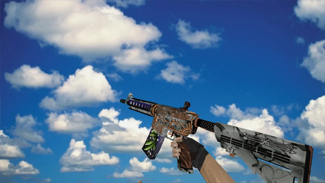Скачать Модель M4A4 Rage Of Gods v_m4a1p w_m4a1p p_m4a1p для CS 1.6: звуки, анимация осмотра, качество текстур - Скриншот