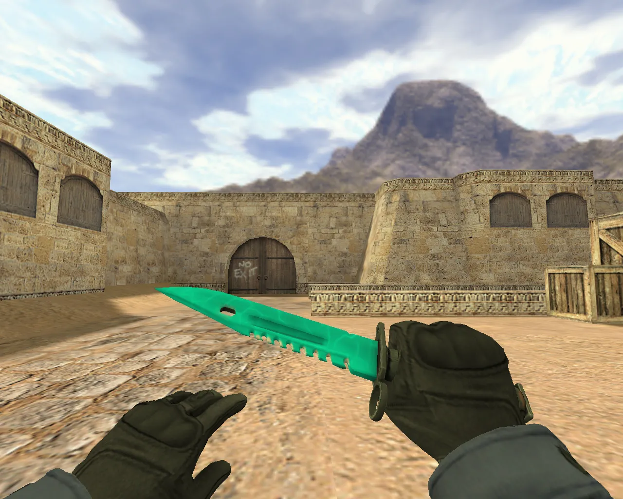 Скачать v_knife_m9_electro_p для CS 1.6: штык-нож М9 Электро, анимация осмотра, звуки и качество текстур - Скриншот