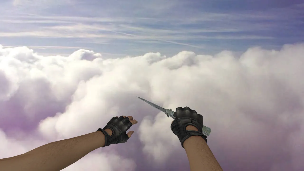 Скачать Модель ножа «CSGO Stiletto Vanilla» v_knife для CS 1.6: звуки, анимация осмотра, текстуры и настройка - Скриншот