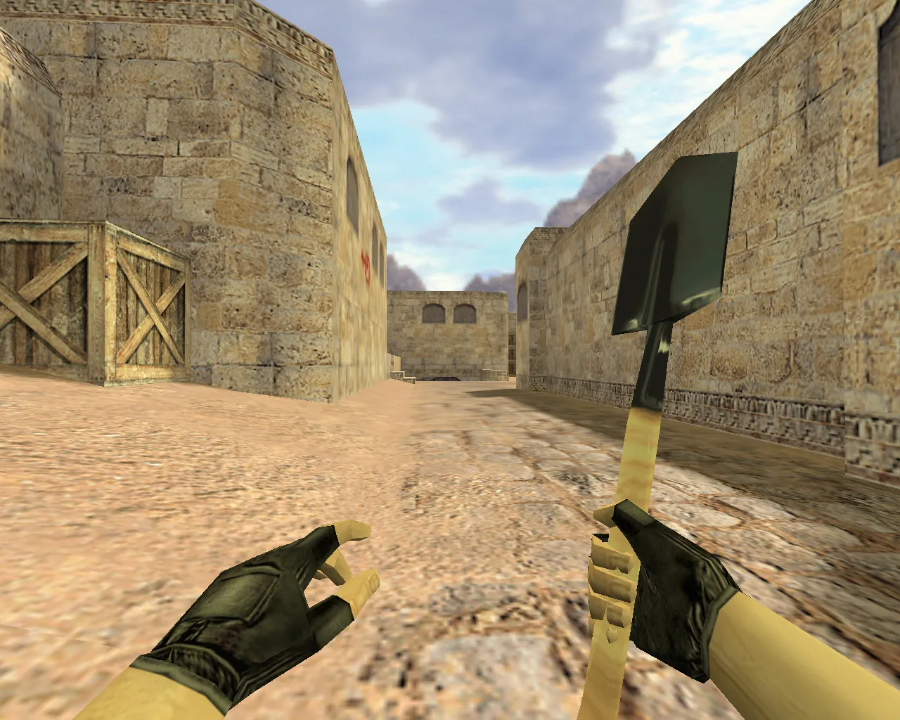 Скачать v_knife саперная лопатка для CS 1.6: p_ и w_ модели, звуки, анимация осмотра, текстуры - Скриншот