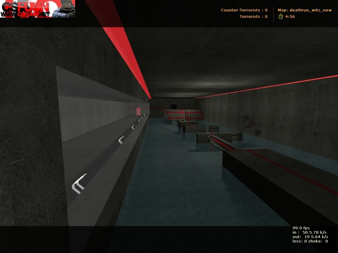 Скачать deathrun_wits_new для CS 1.6: карта deathrun, точки, маршруты, .nav и оптимизация - Скриншот