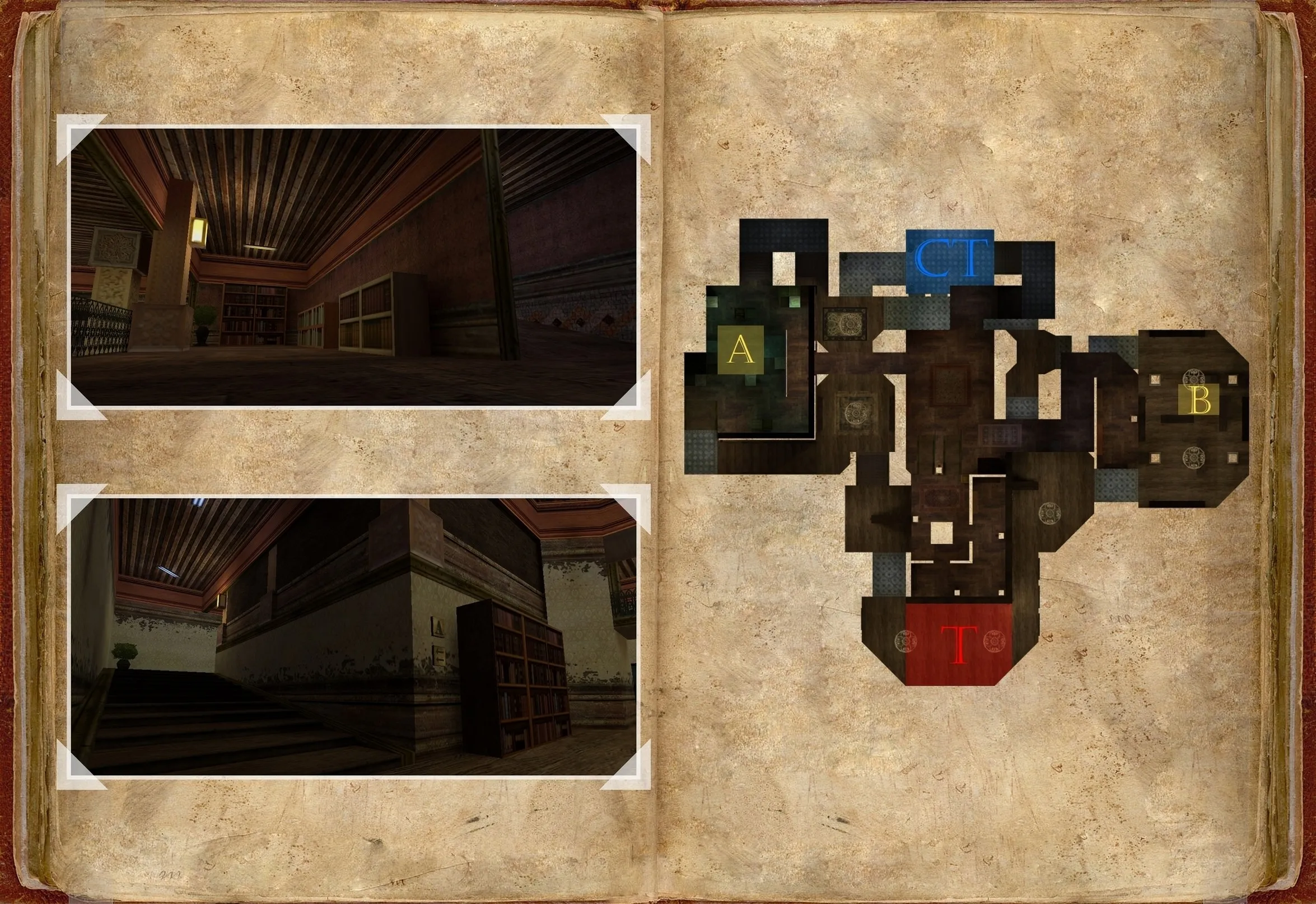 Карта de_library для CS 1.6: Тактика и особенности — скриншот 4
