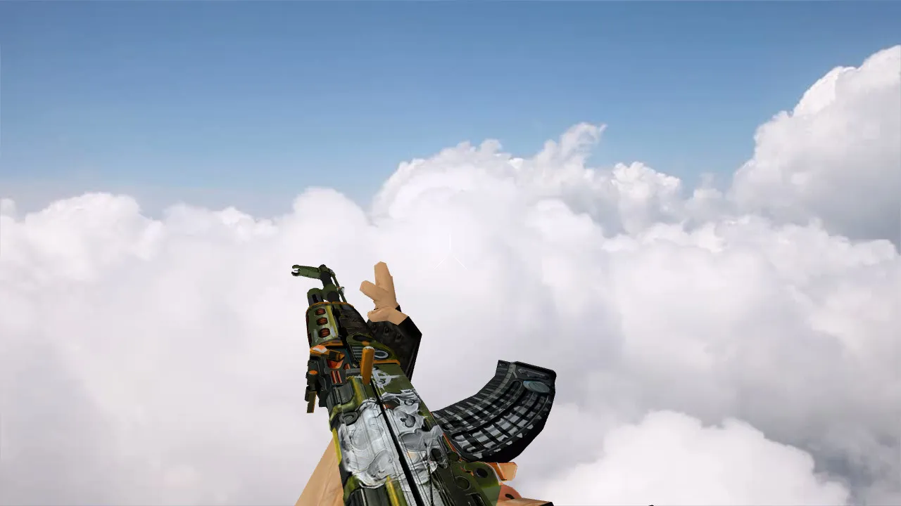 Скачать Модель «AK-47 Skulliosis» v_ для CS 1.6: p_ и w_ модели, звуки, анимация осмотра, текстуры - Скриншот