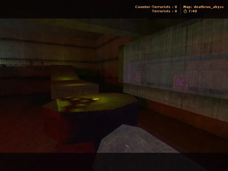 Скачать deathrun_abyss для CS 1.6: карта deathrun, точки, маршруты, .nav, оптимизация wpoly/epoly - Скриншот