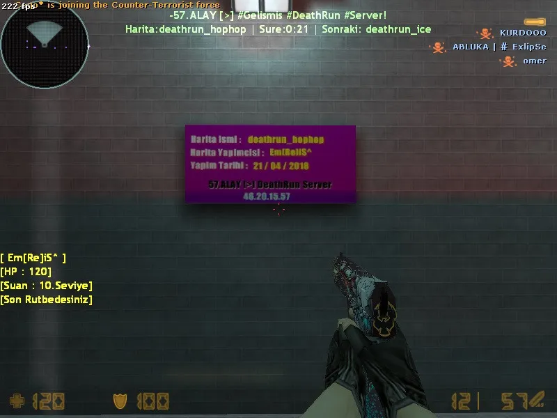 Скачать deathrun_hophop для CS 1.6: карта deathrun, точки, .nav для ботов и оптимизация под старые ПК - Скриншот