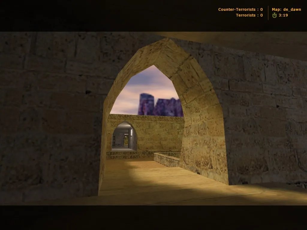 Скачать Карта de_dawn для CS 1.6: баланс сторон, точки, .nav для ботов, оптимизация wpoly/epoly - Скриншот