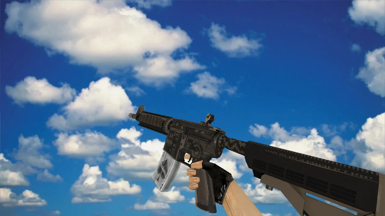 Скачать Модель M4A4 Pokerface v_ для CS 1.6: p_ и w_ модели, звуки, анимация осмотра - Скриншот