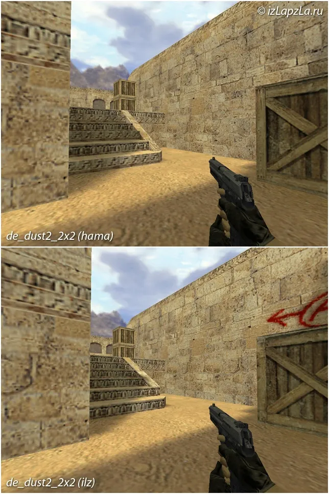 de_dust2_2x2_ilz — DE карта для CS 1.6: баланс сторон, точки, спавны и нав для ботов — скриншот 8