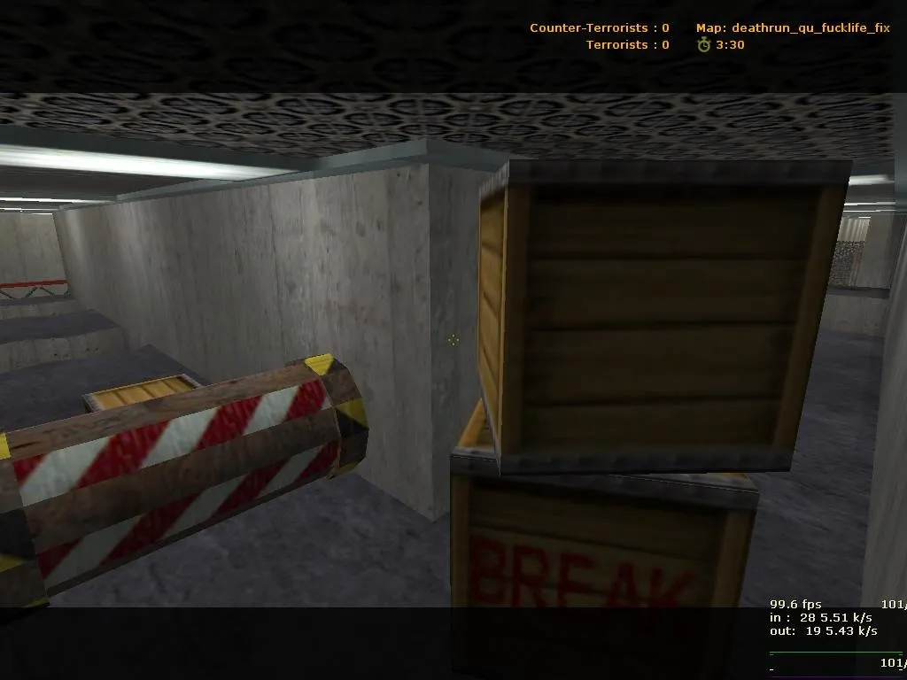 Скачать deathrun_qu_fucklife_fix для CS 1.6: карта Deathrun, баланс сторон, тактика, .nav и оптимизация - Скриншот