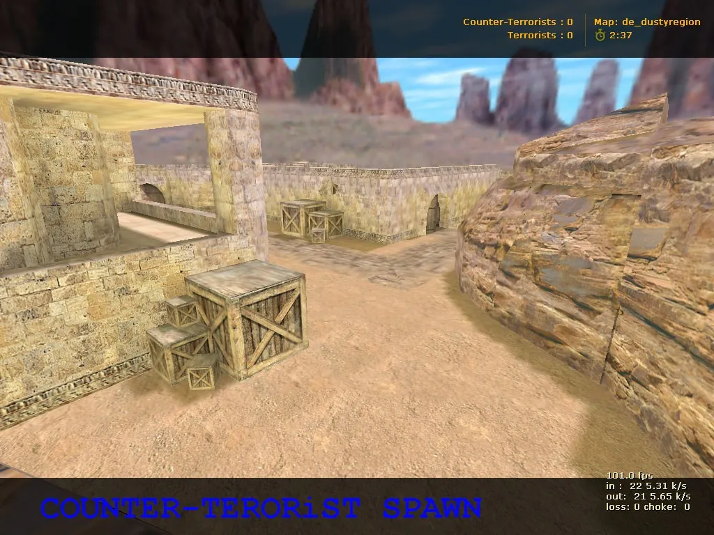 Скачать de_dustyregion для CS 1.6: тактики за CT/T, точки контроля и настройка карты - Скриншот