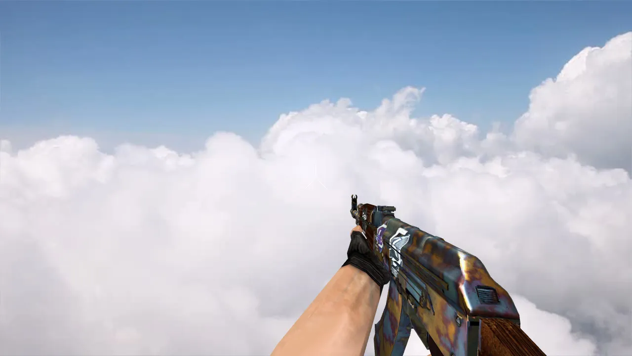 Скачать Модель АК-47 Case Hardened w/ stickers для CS 1.6: v_, p_, w_ файлы, звуки, анимация осмотра, качество текстур - Скриншот