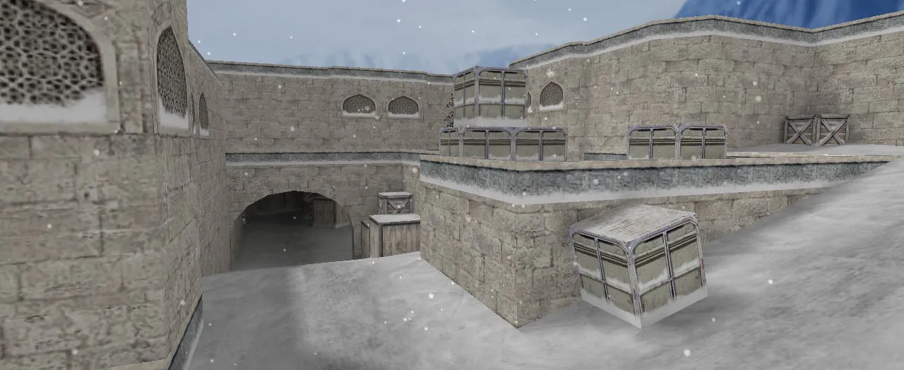 Скачать Карта de_dust2x2_sneg для CS 1.6: снег, баланс сторон, точки под плент/пуш и боты - Скриншот