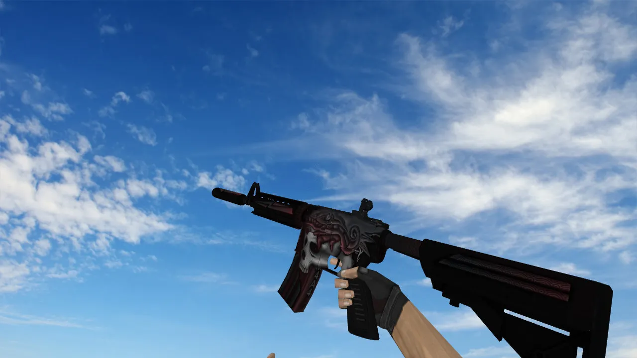 Скачать Модель M4A4 Death Walker v_m4a4 p_m4a4 w_m4a4 для CS 1.6: звуки, анимация осмотра и качество текстур - Скриншот