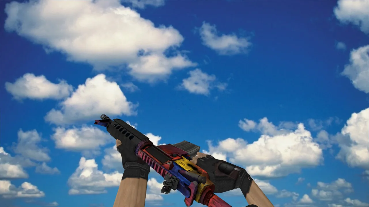 Скачать v_m4a1 М4А1 «Мраморный градиент» — модель оружия для CS 1.6: звуки, анимации осмотра, текстуры - Скриншот