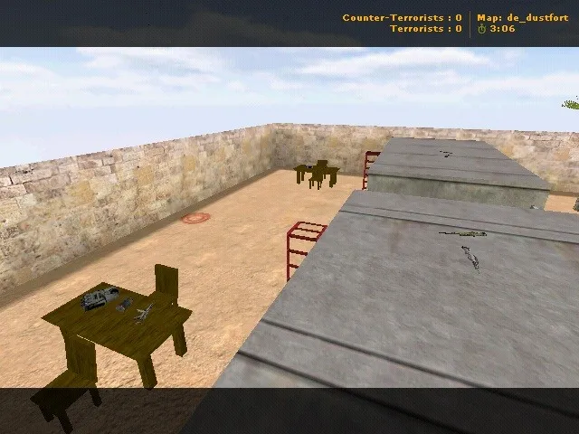 Скачать Карта de_dustfort для CS 1.6: точки, тактика Т/КТ, .nav, оптимизация wpoly/epoly и настройка под сервер - Скриншот