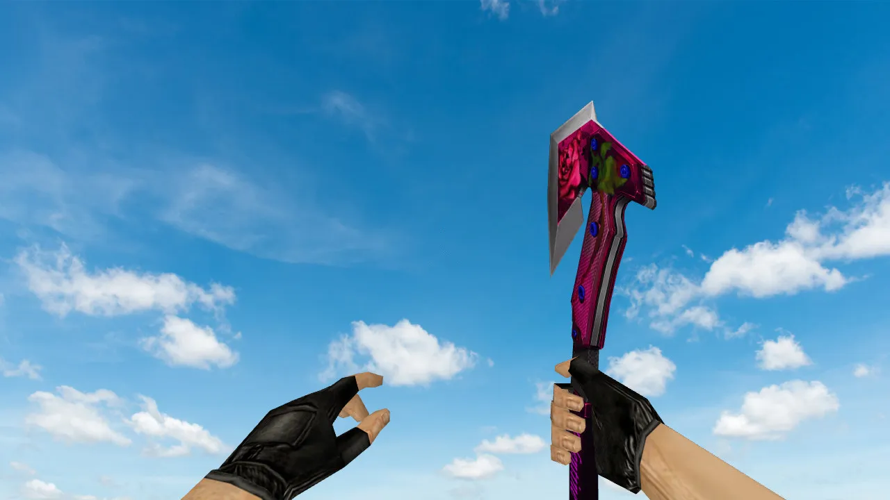 Модель ножа CF Combat Axe Rose v_ для CS 1.6: звуки, анимация осмотра, текстуры и быстрый старт — скриншот 1