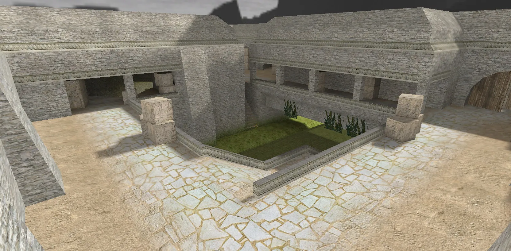 Скачать Карта de_aztec2ext для CS 1.6: тактика за Т и КТ, точки, .nav, оптимизация wpoly/epoly - Скриншот